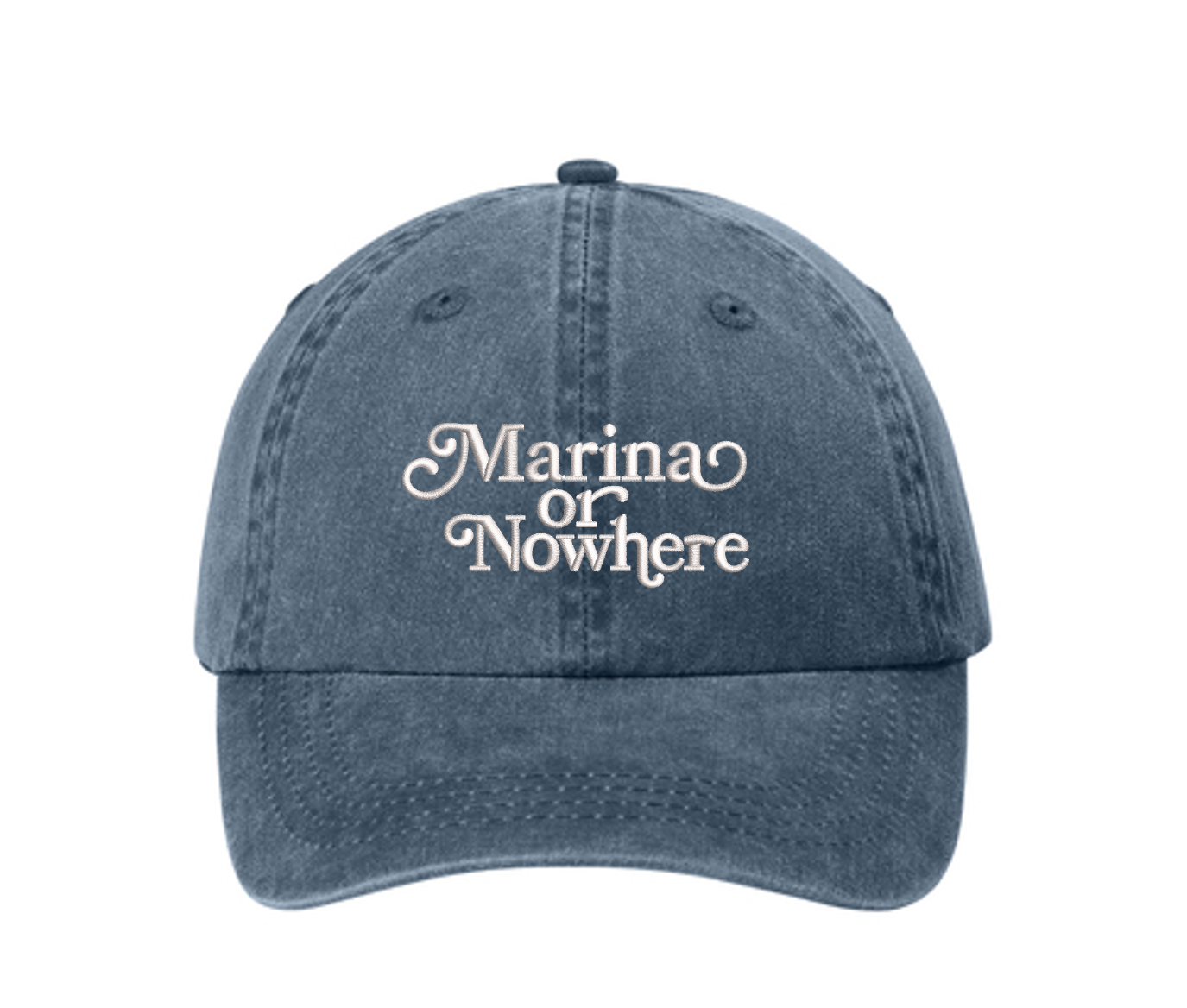 Marina or Nowhere hat, washed navy
